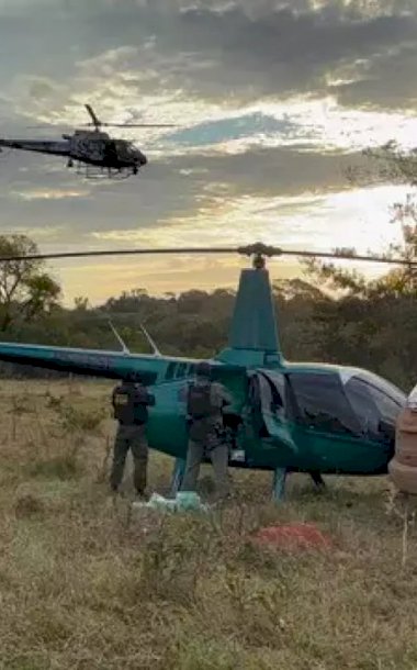 Helicóptero com 350 quilos de cocaína é interceptado em MS