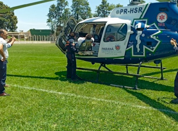 Sobrevivente de acidente com vítima fatal em Nova América é encaminhado de helicóptero para o Paraná