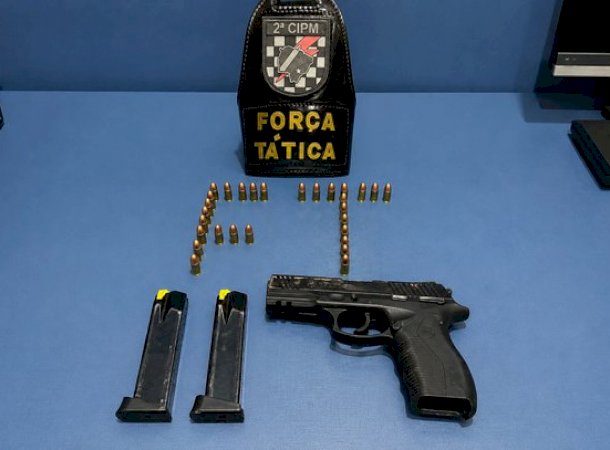 Força Tática prende dupla com pistola 9mm  após perseguição pelas ruas de Caarapó