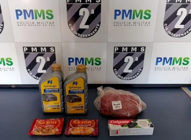 Casal é preso suspeito de furtar produtos avaliados em R$ 214 em supermercado de Caarapó