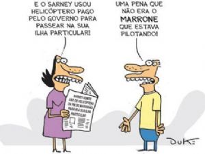 Sarney e o helicóptero público