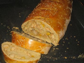 Pão recheado para o lanche da tarde