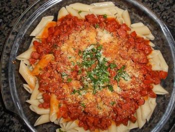 Penne ao molho de calabresa