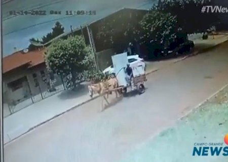 Ladrões usam carroça para fazer a “limpa” em igreja