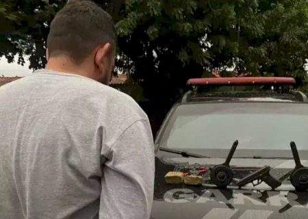 Suspeito de integrar grupos de extermínio é preso pelo Garras com arma e droga
