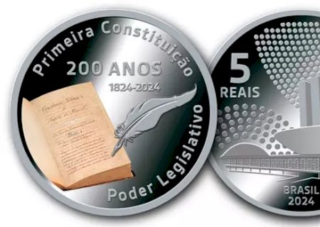 Banco Central lança moeda de R$ 5 em comemoração aos 200 anos da 1ª Constituição