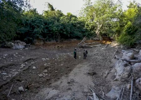 Sem uma gota de água onde deveria ter 4 metros, Rio da Prata é cenário desolador