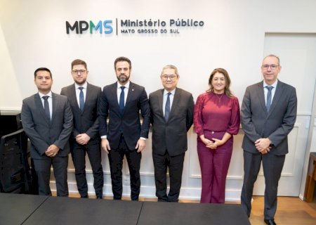 Presidente do TRF3, desembargador Carlos Muta faz visita de cortesia ao procurador-geral de Justiça do MPMS