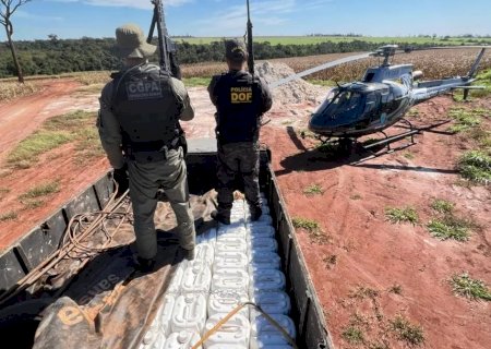 Com apoio de helicóptero, DOF apreende  carga de agrotóxico contrabandeado na zona rural de Caarapó>