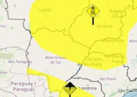 MS termina a semana com alerta de chuvas intensas e baixa umidade, inclusive para Caarapó>