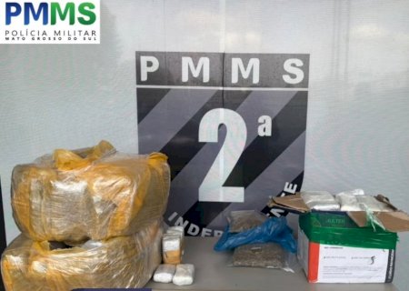 Moradores de Caarapó são presos com mais de 41 kg de entorpecentes na MS-156