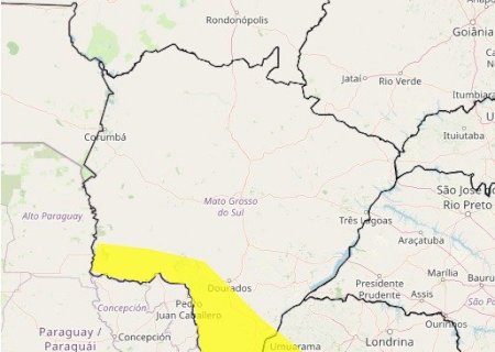 Sábado será de chuvas intensas e ventos  em Caarapó e outras 24 cidades de MS>