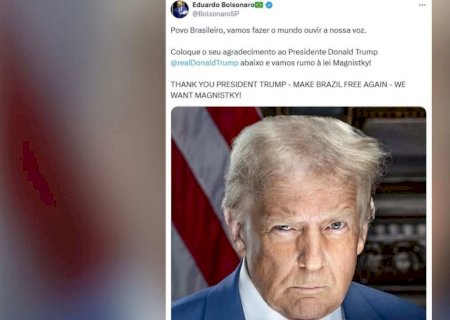 Eduardo Bolsonaro posta agradecimento de 50% de Donald Trump