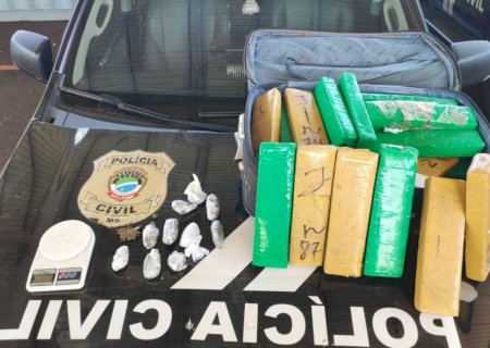 Operação resulta na prisão de dois indivíduos e apreensão de mala com maconha>