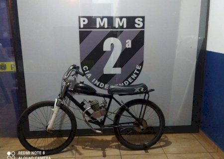 Polícia Militar apreende bicicleta motorizada conduzida por menor em Caarapó