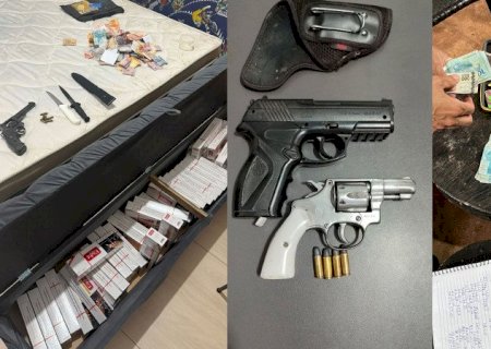 Megaoperação em MS e SP desmantela quadrilhas e termina com prisões, armas e drogas apreendidas