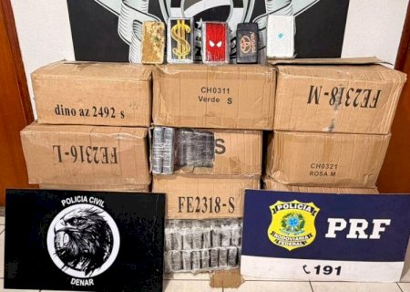 PRF e Polícia Civil apreendem 332 kg de cocaína em caminhonete na BR-163