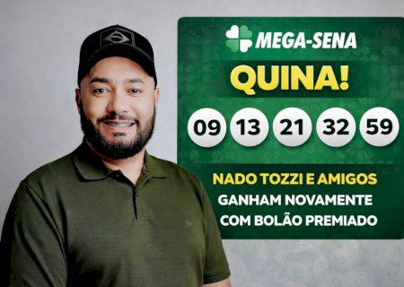 Bolão liderado pelo vereador Nado Tozzi acerta quina da Mega-Sena da Virada em Caarapó