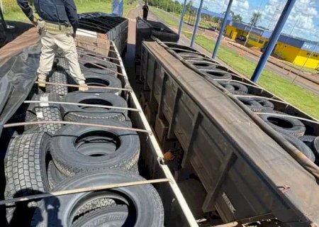 Carga milionária de pneus contrabandeados é apreendida pela PRF em Caarapó