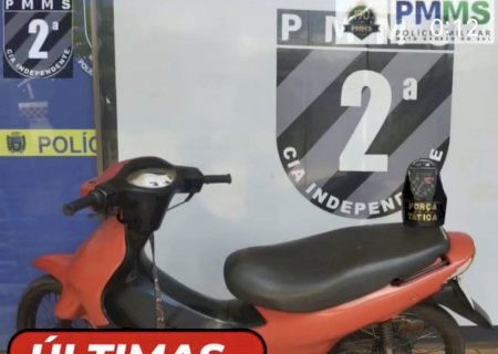 Moto furtado no Paraguai é recuperado pela Polícia Militar em Caarapó