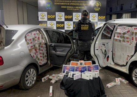 DOF apreende quase 4,5 mil pacotes de cigarros contrabandeados em Dourados>