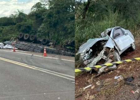 Batida entre carreta e carro mata homem na BR-163