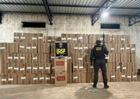 DOF descobre depósito clandestino e apreende 22,5 mil pacotes de cigarros>