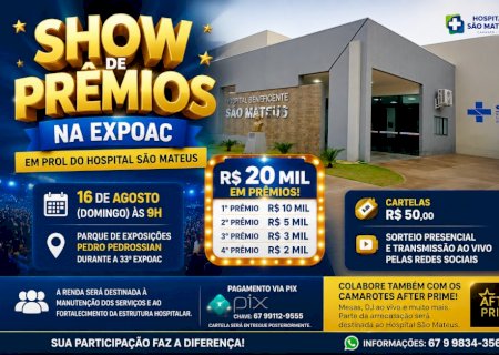 Hospital São Mateus mobiliza campanha para Festival de Prêmios durante a 33ª Expoac>