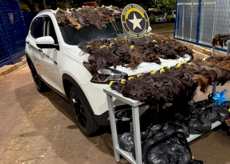 Receita apreende quase R$ 1 milhão em cabelo humano que saiu da fronteira de MS>