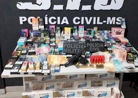 Homem é preso com pistola, munições, mais de 200 vapes e R$ 6,4 mil em Deodápolis>