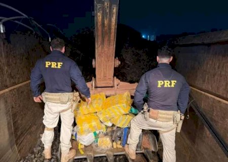 PRF apreende 3,4 toneladas de maconha em carreta e motorista &eacute; preso>