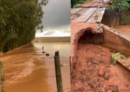 Temporal alaga plantação, danifica ponte e derruba árvores em MS>