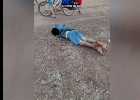 Homem amarrado por moradores deu nome falso na delegacia de Rio Brilhante>